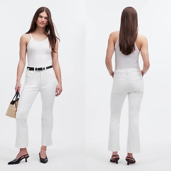 Madewell Denim - NWT Madewell Kick Out Crop Jeans‎ in Pure White Size 26